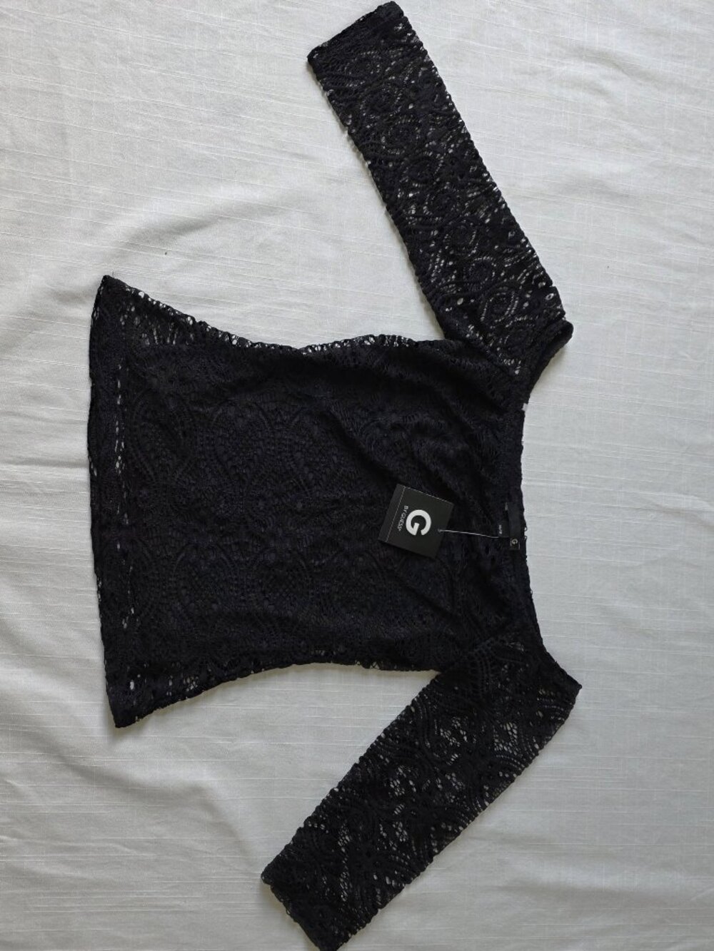 G by Guess Black Lace Off Shoulder Top XS NWT Date Night Y2K - Picture 6 of 9